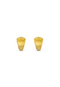 TEXTURED FAN SMALL HOOP - Uhani - gold-coloured