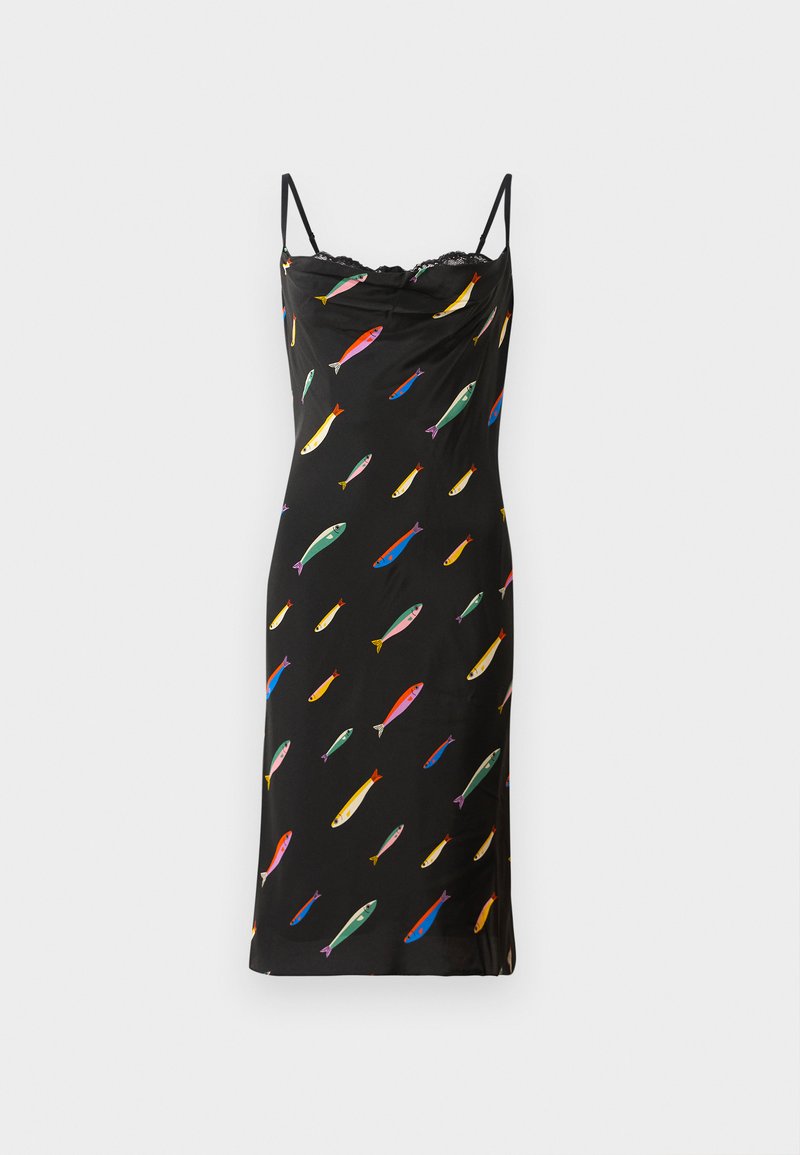 staud evangeline silk dress pop sardines black Staud Evangeline Silk Dress in Pop Sardines Black