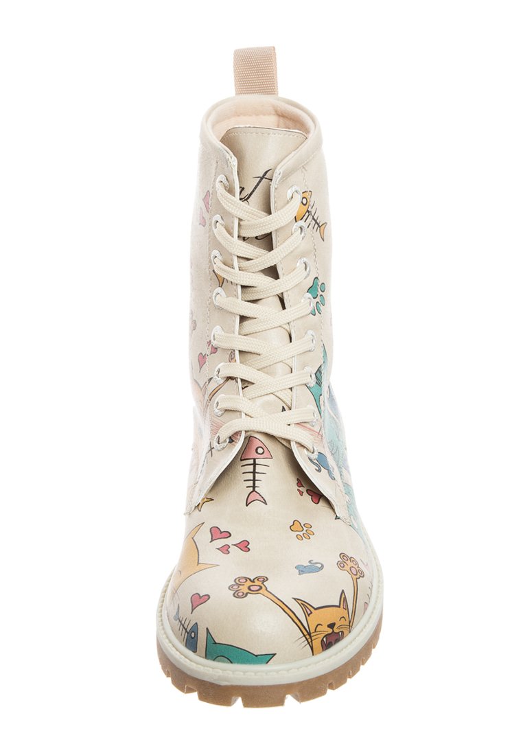 Damen Ankle Boots | Dogo CAT LOVERS Schnürstiefelette natur/mehrfarbig - FS42556 Damen Ankle Boots | Dogo CAT LOVERS Schnürstiefelette natur/mehrfarbig - FS42556