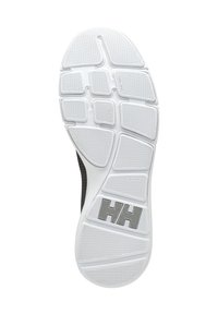 Suola delle scarpe bianca con motivo testurizzato e accenti grigi; presenta più sezioni di presa e il logo "HH" incorporato.