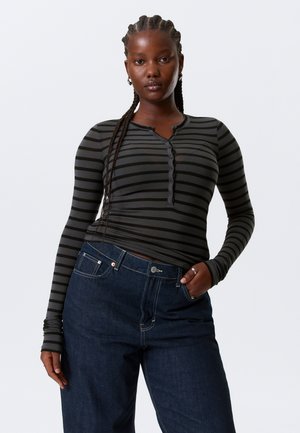 Weekday HENLEY  - Longsleeve - dark grey