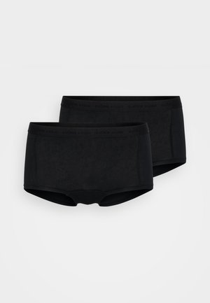 Črne bokserice iz bombažne mešanice, z gladko teksturo, elastiko v pasu in minimalističnim dizajnom. Paket dveh.