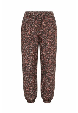 Ulla Popken, LEOPARD PRINT ELASTIC WAIST PANTS - Jogginghose - cognac brown