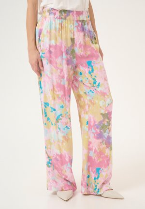 CUVALERIE ANDREA - Pantalon classique - yellow pink abstract
