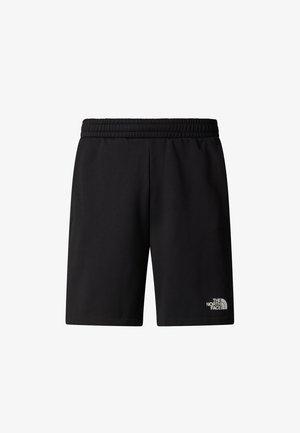 Pantalones cortos deportivos negros hechos de tela suave. Presentan una cintura elástica y un pequeño logo en el lado inferior derecho. Ajuste y largo regulares.