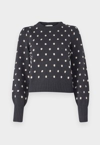 JDYSIGRID LIFE L/S ON PUFF NOOS - Strikkegenser - dark grey