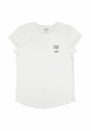 Mira Paris DREAM BIG EMBROIDERY ROLL UP  - T-shirt imprimé - off white