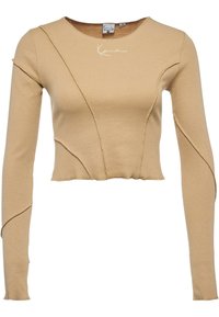 SMALL SIGNATURE RIB LS - Pikkade varrukatega topp - sand