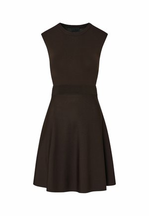 LIU JO, LIU JO KNIT DRESS WITH LACE DETAIL - Φόρεμα-πουλόβερ - dark brown