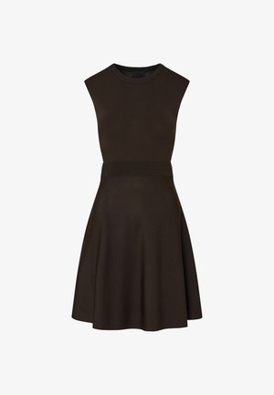 LIU JO, LIU JO KNIT DRESS WITH LACE DETAIL - Robe pull - dark brown