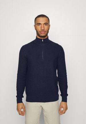 COTTON-BLEND MOCKNECK SWEATER - Sweatshirt - french navy