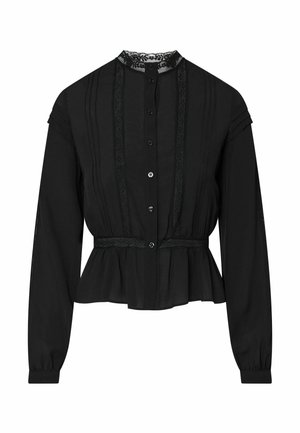 LIU JO, LIU JO LACE TRIMMED BLOUSE - Πουκαμίσα με κουμπιά - black