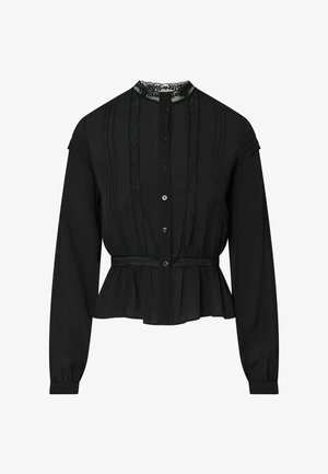 LIU JO, LIU JO LACE TRIMMED BLOUSE - Πουκαμίσα με κουμπιά - black