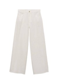 STRAIGHT-FIT  - Trousers - white
