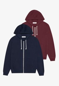2 PACK - Sudadera con cremallera - dark blue,bordeaux