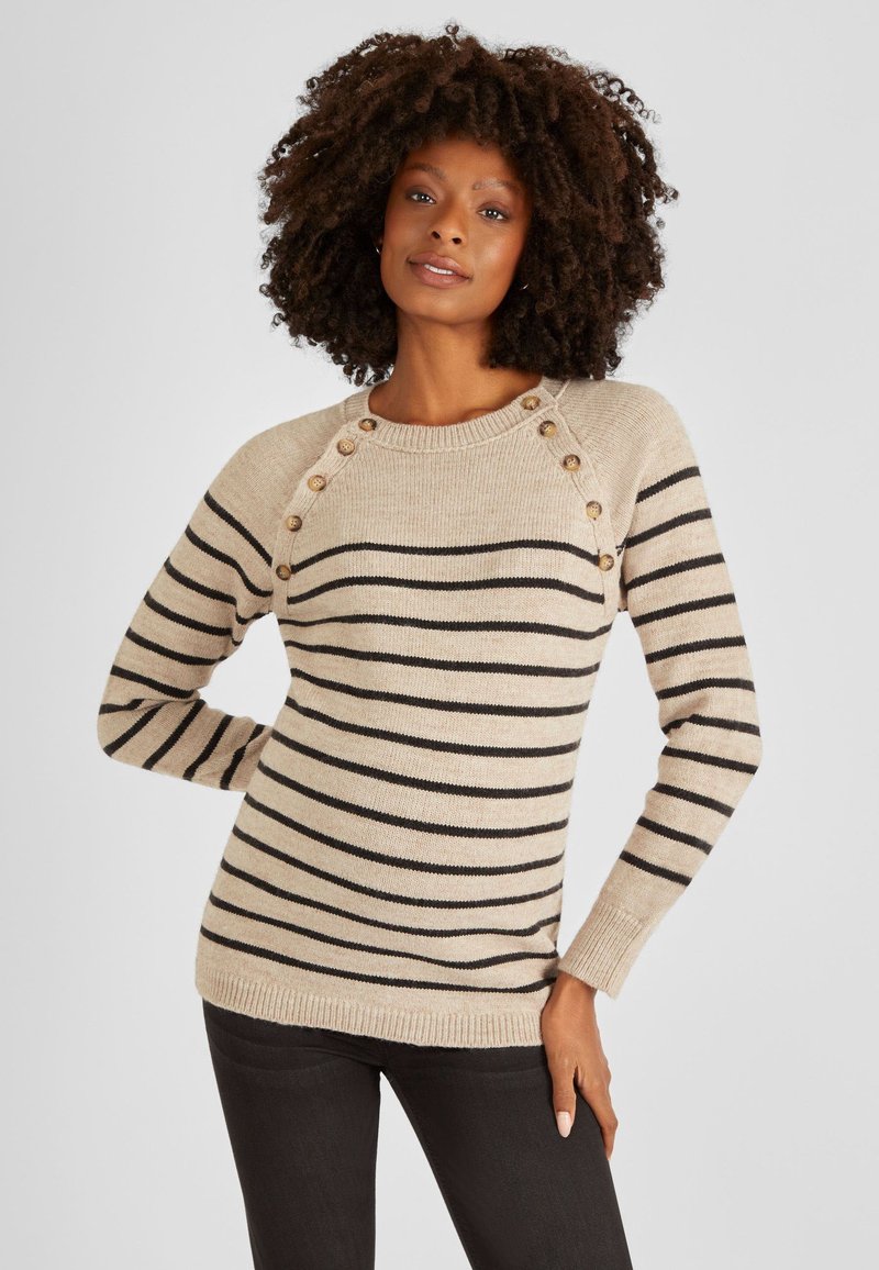 JoJo Maman Bébé RAGLAN MATERNITY & NURSING Džemperis oatmeal/smėlinė Zalando.lt