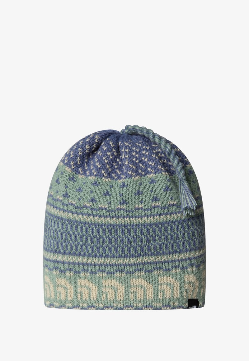 Face Tuke The North Face CABIN SKI TUKE - Mütze - slate moss jacquard tas/blau ...