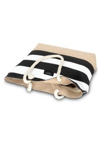 Larkson NO 1 - BEACH BAG - Bevásárlótáska - schwarz gestreift