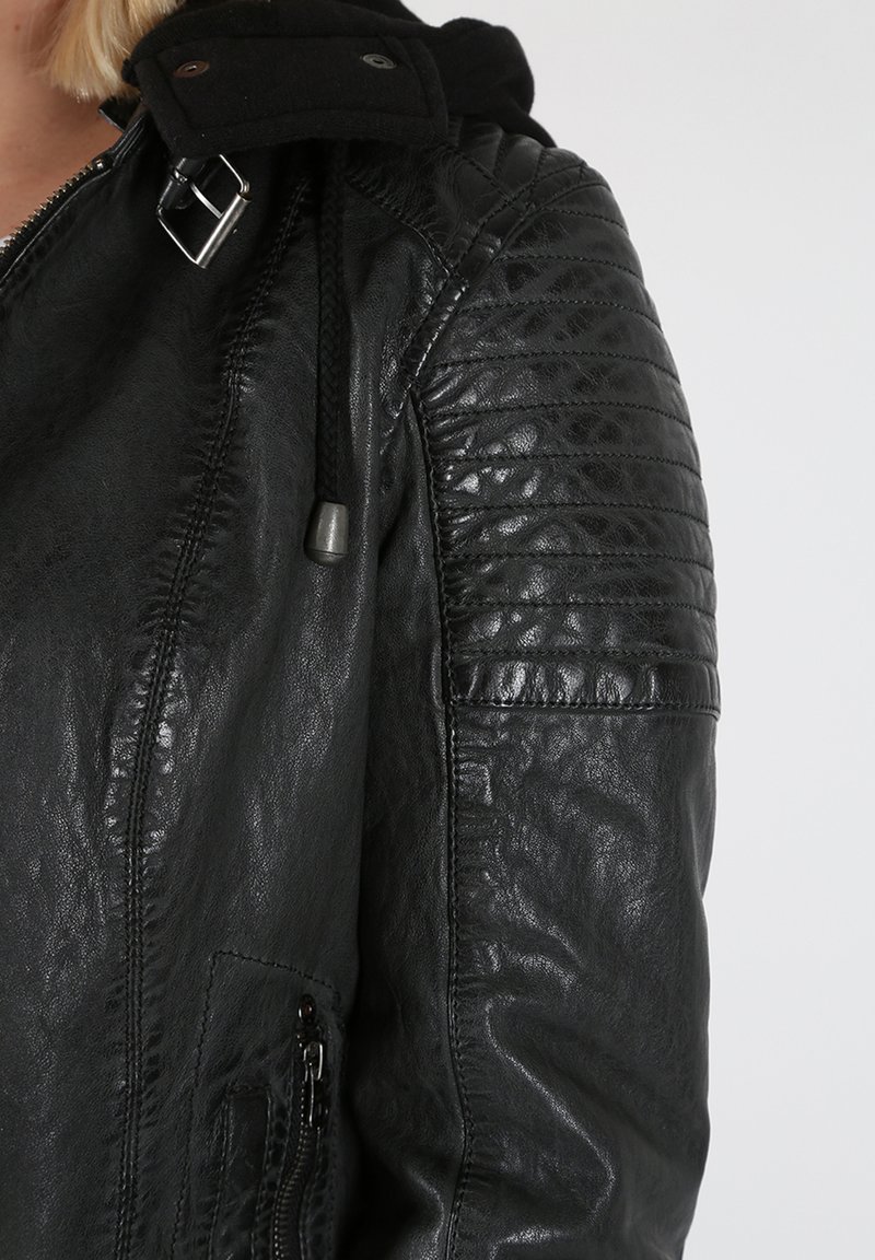 Damen Leichte Jacken | Miracle of Denim Lederjacke anthrazit - RK95428 Damen Leichte Jacken | Miracle of Denim Lederjacke anthrazit - RK95428