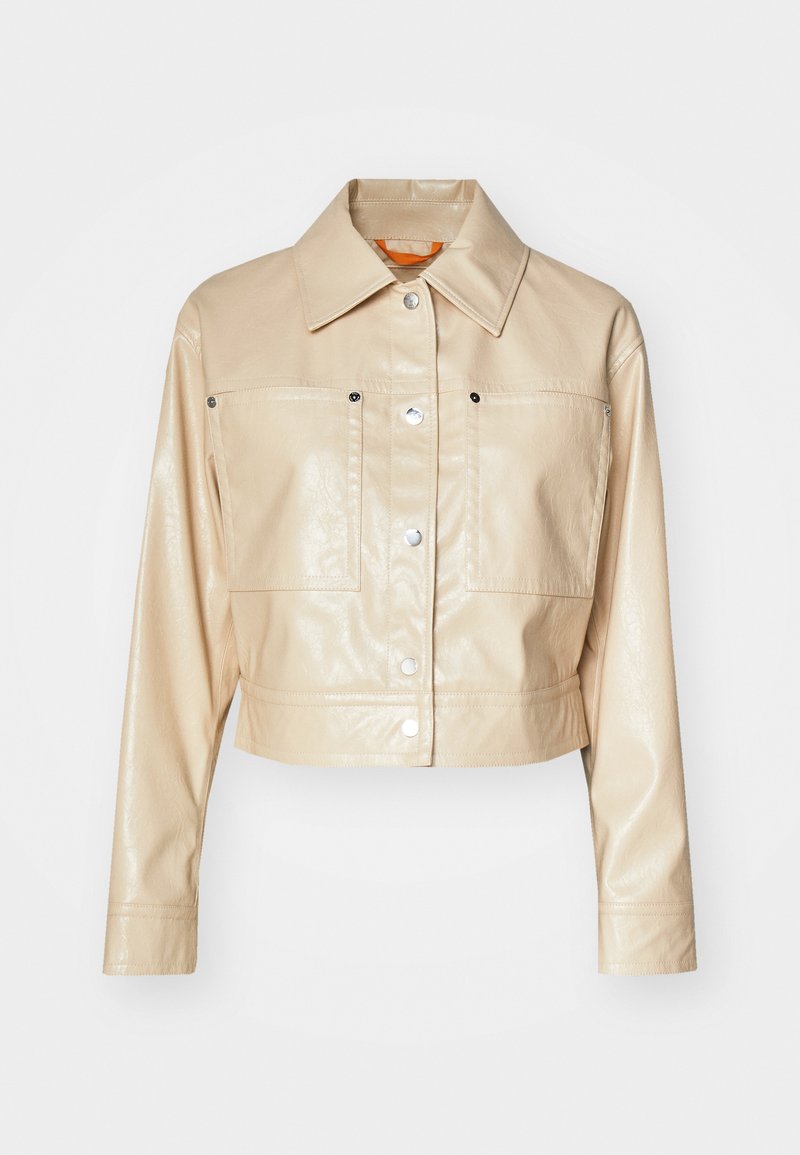 Boss Imitatieleren jas beige Boss Imitatieleren jas beige