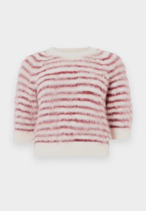 VERONA BRUSHED TEE - Πουλόβερ - off-white/bordeaux