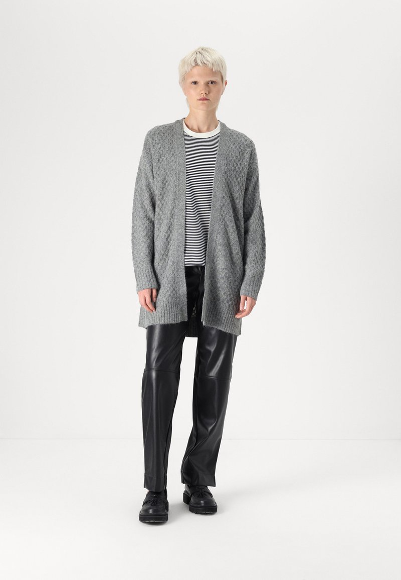 JDY JDYBIGUM LONG OPEN CARDIGAN - Adīta jaka - medium grey
