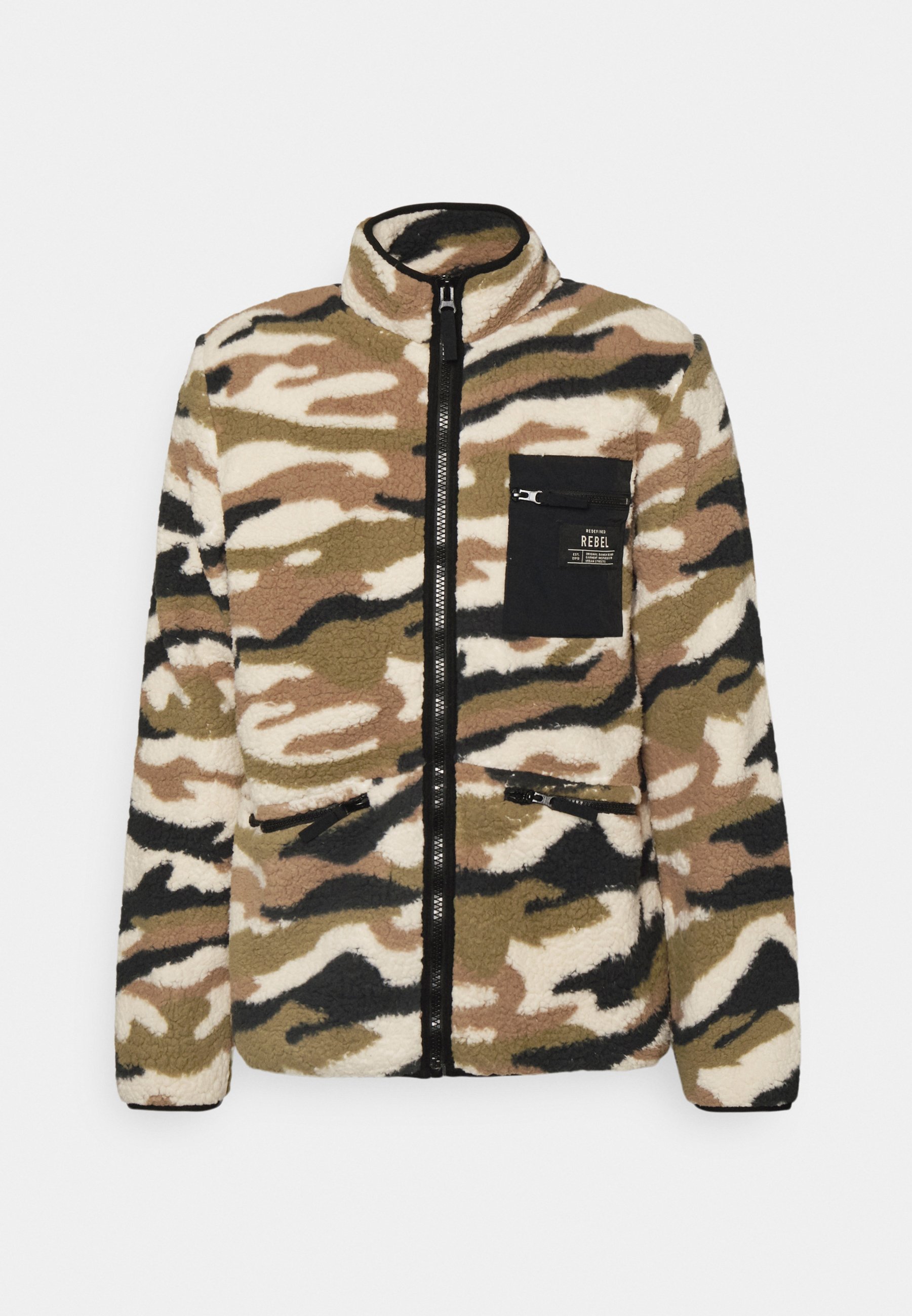 Redefined Rebel Sanders Jacket Unisex Fleece jacket camo, Size: Medium, Khaki