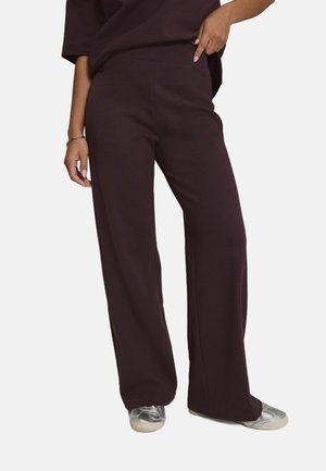 PETITE FIT - WIDE LEG - Tygbyxor - burgundy red