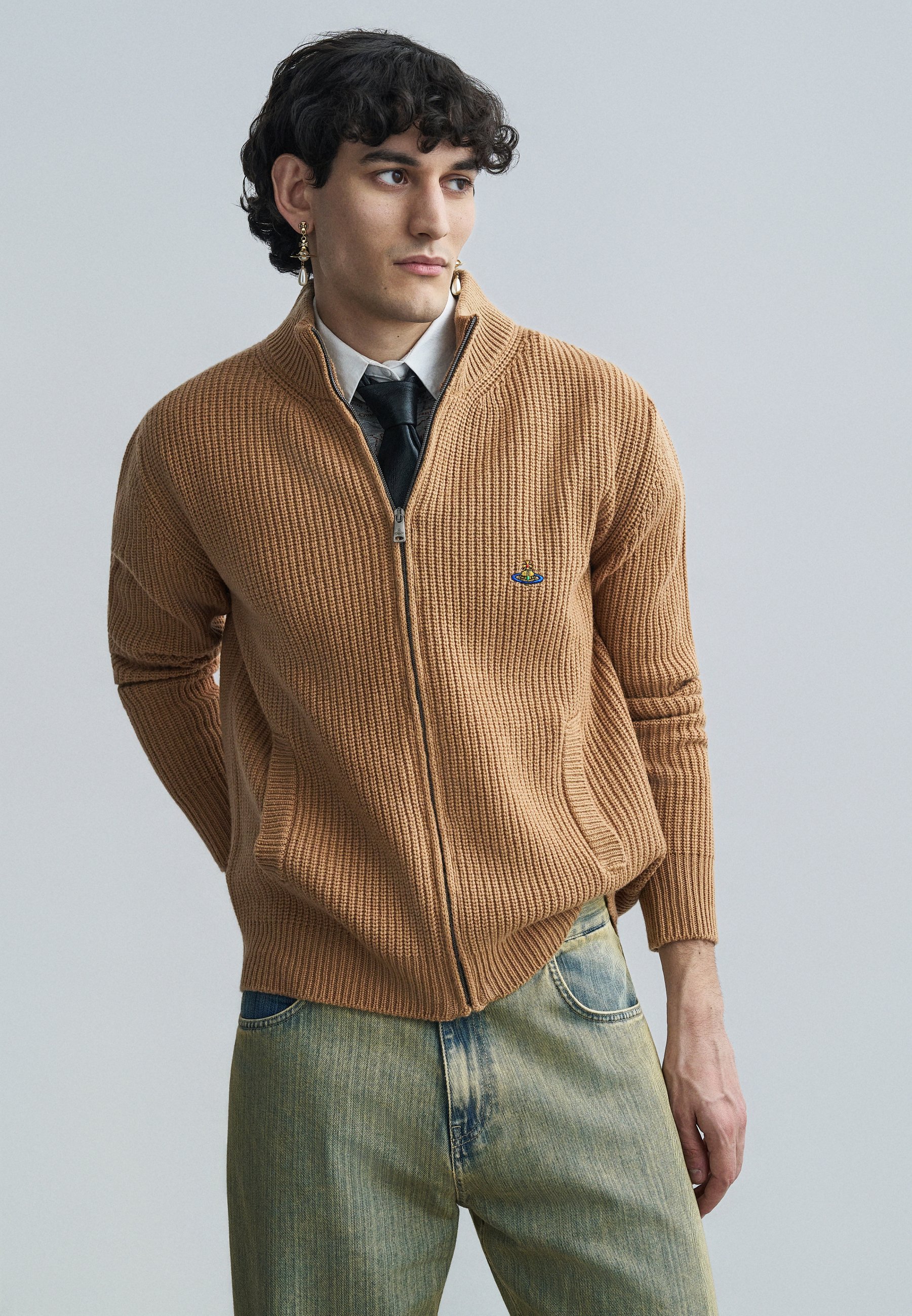 Vivienne Westwood FISHERMAN ZIP UP - Cardigan - camel - Zalando.co.uk