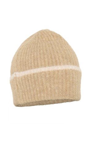 KASULI - Beanie - sandmelange chalk stripe