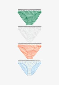 Unselected, blue daisy print spot green orange