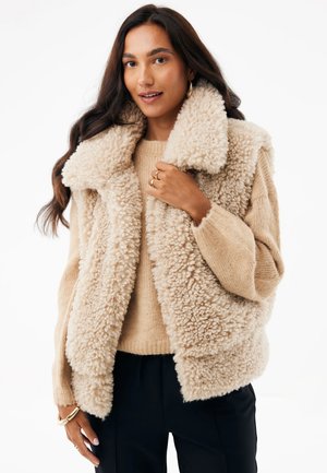 Mexx, MEXX BODYWARMER COZY HAIRY BODYWARMER - Chaleco - light sand