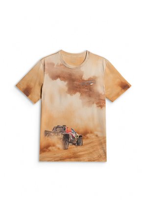 4F, 4F T-SHIRT REGULAR Z NADRUKIEM MĘSKI - Print T-shirt - beige allover