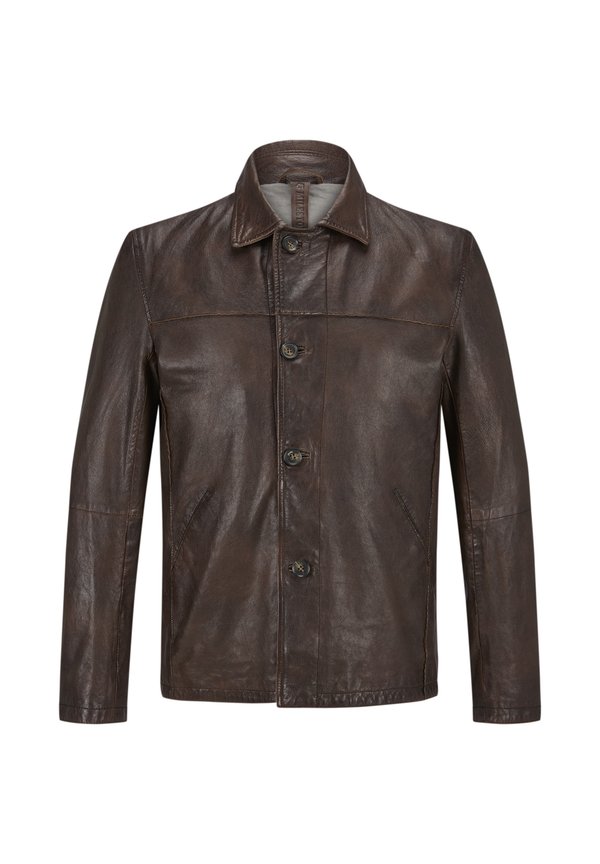 MSHAMPTON - Lederjacke - mittelbraun