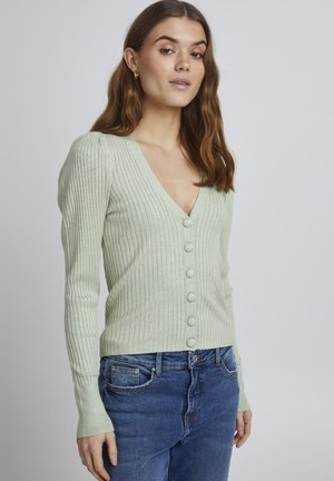 BYPIMBA RIB CARDIGAN - Cardigan - frosty green melange