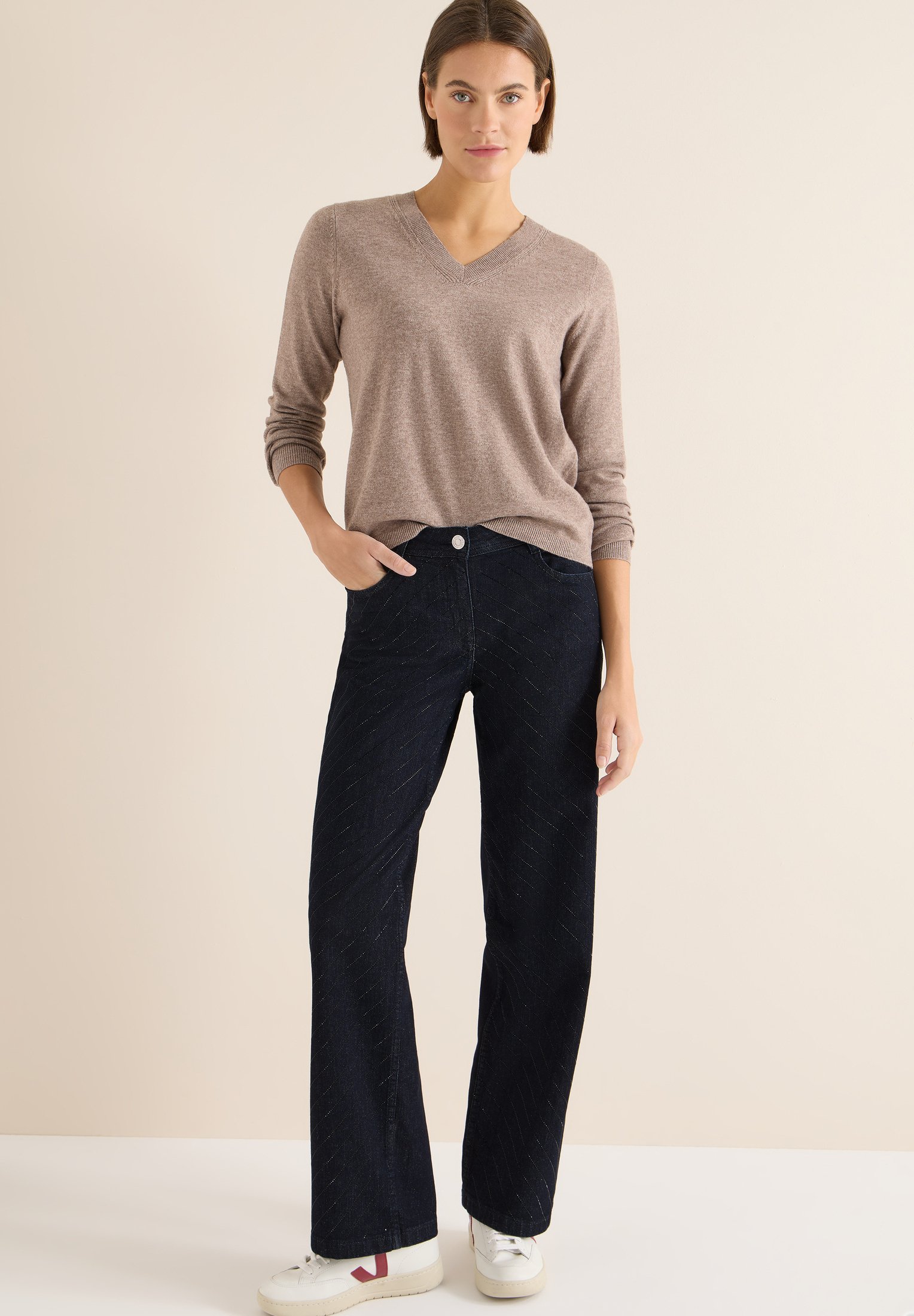 Cecil Bequeme Jeans Cecil Loose Fit Culotte Jeans In Mid Blue Wash  1 Tlg Five Pockets S0n9l03m