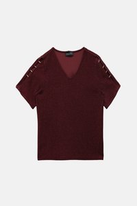 T-shirt med print - bordeaux