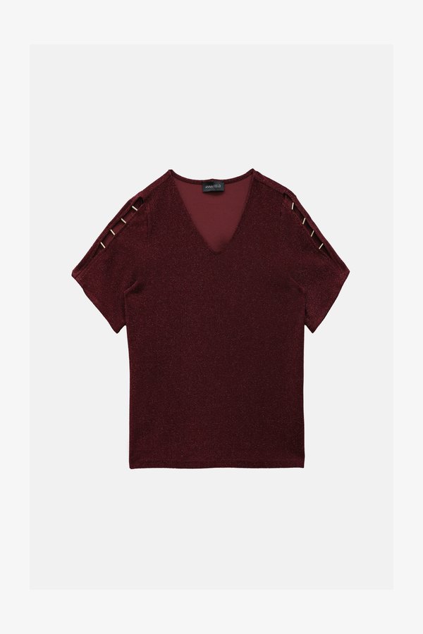 Print T-shirt - bordeaux3