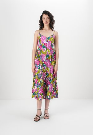 V NECK SHIRRED MAXI - Day dress - multi coloured