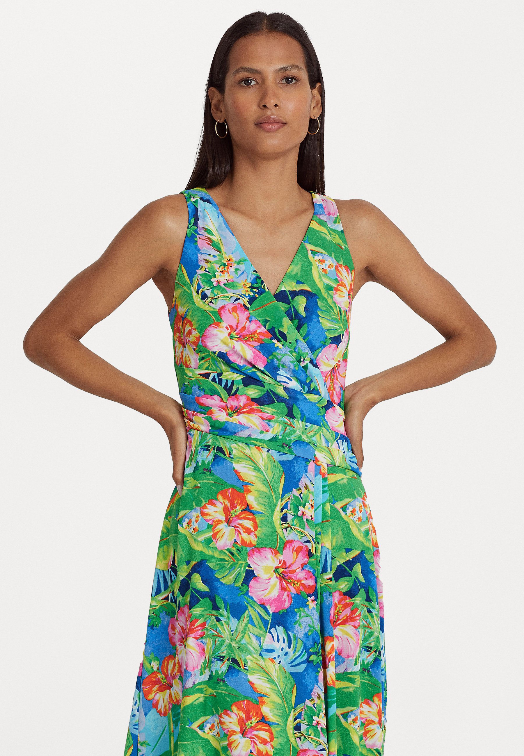 Lauren Ralph Lauren AFARA SLEEVELESS DAY DRESS - Vestido informal - green/blue  multi/azul - Zalando.es