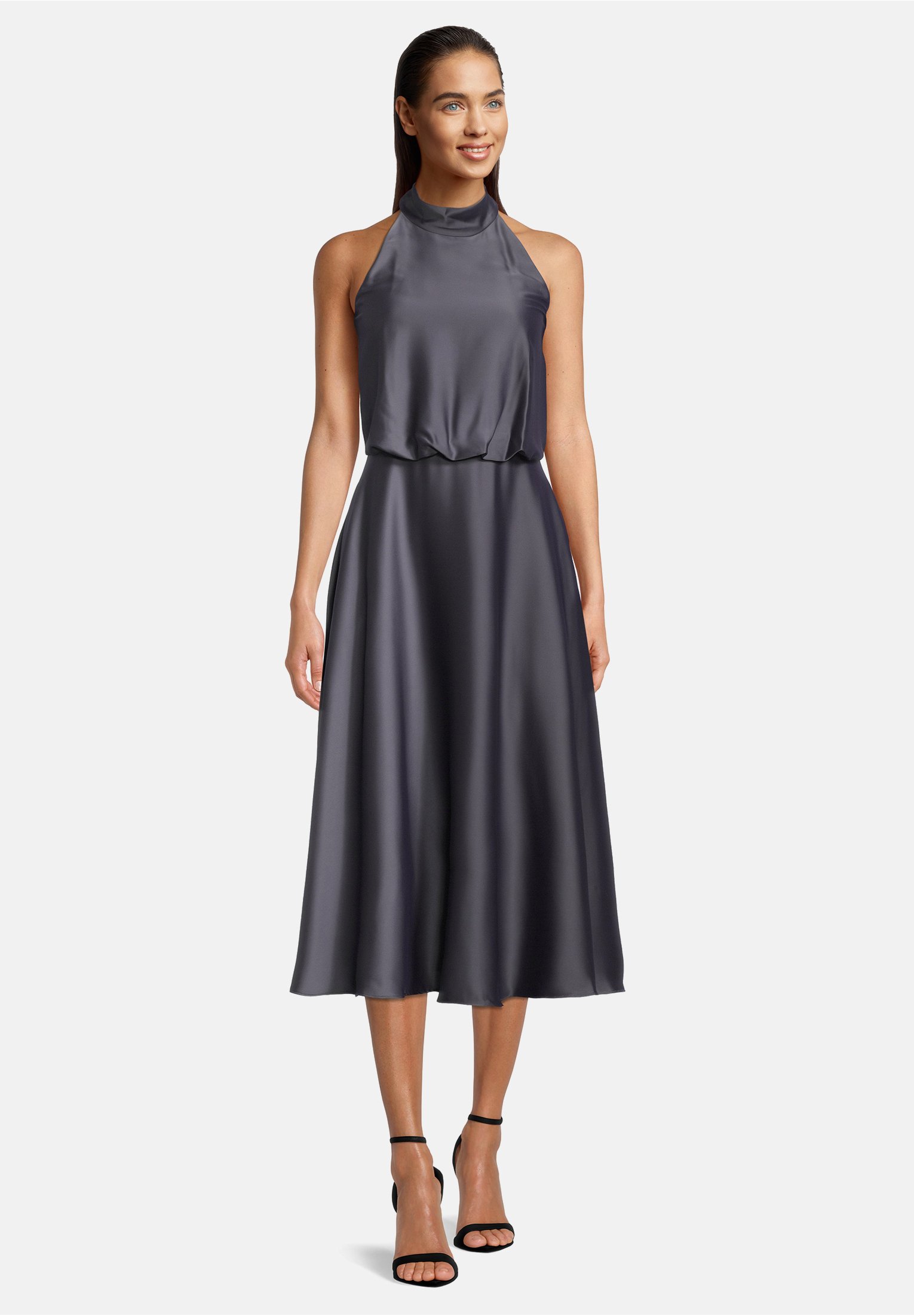 Vera Mont MIT STEHKRAGEN - Cocktailkleid/festliches Kleid - dunkelgrau -  Zalando.de