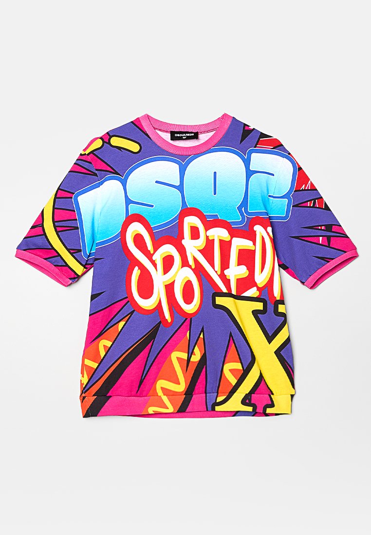 Dsquared2 T-shirt print donkerroze