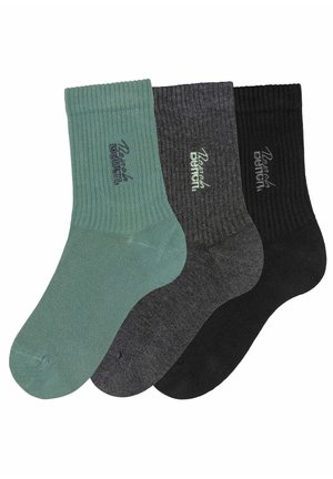 3ER-PACK - Socken - schwarz / anthrazit meliert / pistazie