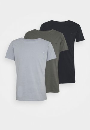 Replay CREW TEE 3 PACK - Basic T-shirt - dark blue/periwinkle/ash grey