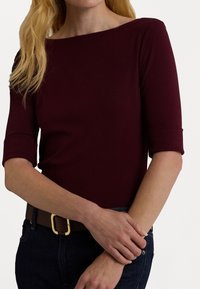 Lauren Ralph Lauren STRETCH COTTON BOATNECK TEE - T-shirts - pinot noir