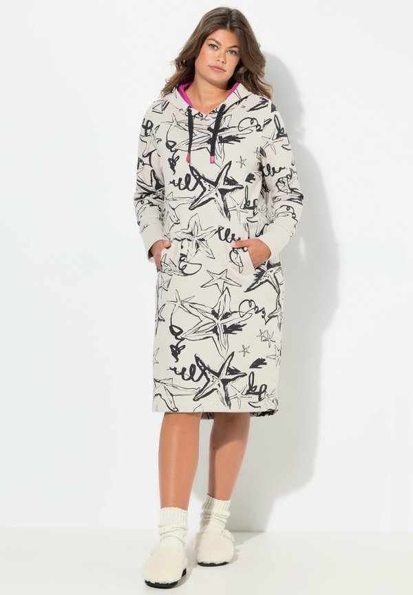 KAPUZE LANGARM - Freizeitkleid - gray beige