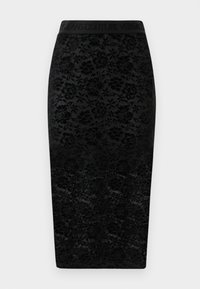 BUCKLES STRIPES FLARE - Bleistiftrock - black