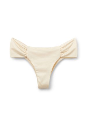 Calzedonia, SHINY SATIN RUCHED BRAZILIAN - Bas de bikini - ivory