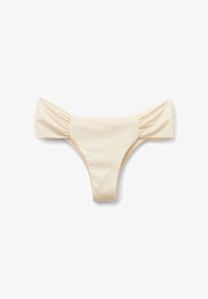Calzedonia, SHINY SATIN RUCHED BRAZILIAN - Bas de bikini - ivory