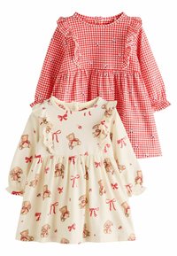 Next - 2 PACK-REGULAR FIT - Robe en jersey - cream bear  red cherry gingham Image miniature 1